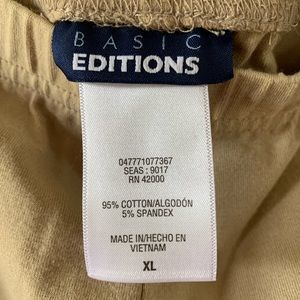 NWT Basic Editions Tan Ladies Capri XL